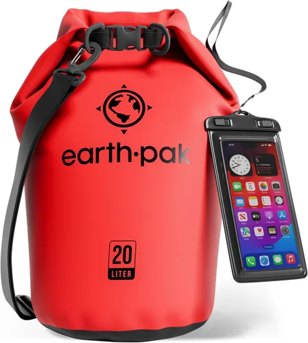 Vista 33 de Earth Pak Bolsa Seca Impermeable - Mochila Impermeable de Cierre Enrollable Superior Mantiene el Equipo Seco para Kayak con Funda Impermeable