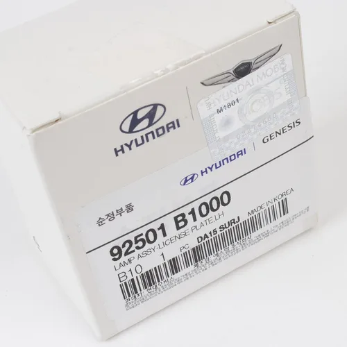Vista 2 de OEM genuino 2015-16 Hyundai Genesis placa lámpara montaje izquierdo 92501-B1000