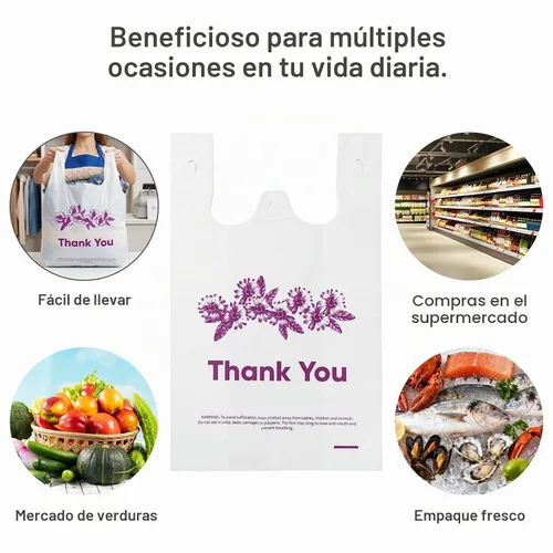 Vista 5 de Yesland 500 bolsas de comestibles reutilizables, 13 x 7 x 21 pulgadas, 15 micrófonos, bolsas de compras a granel de 0.6 mil para comestibles