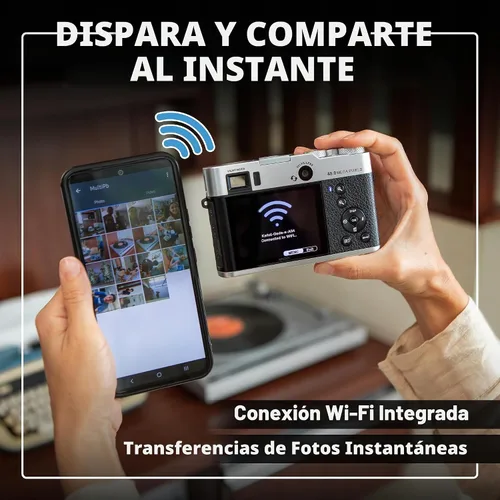 Vista 8 de Minolta Cámara digital retro – Compacta de 48MP con enfoque automático, video ultra HD de 5K, lente selfie trasera, zoom 16x, WiFi, pantalla LCD