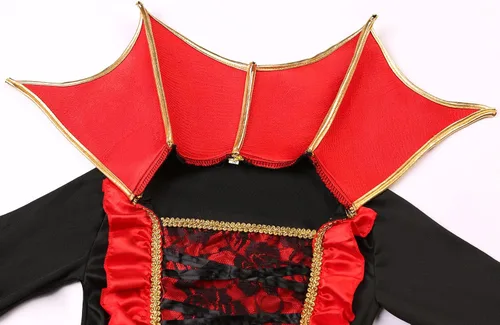 Vista 3 de Dormstop Disfraz de vampiro para niña, vestido de Halloween para fiesta de disfraces