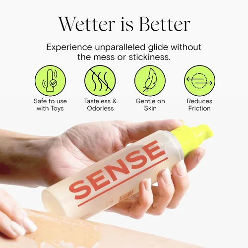 Vista 3 de Sense Lubricante a base de agua, lubricante suave y sedoso para hombres y mujeres, lubricante a base de agua de larga duración, insípido e inodoro