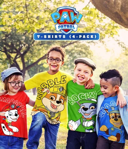 Vista 2 de Camiseta gráfica de Paw Patrol (conjuntos) Marshall Chase Rubble Rocky Skye Everest Zuma Outfit Tee para niños pequeños de cumpleaños a niños