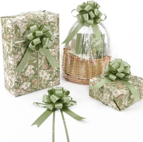 Vista 16 de HUIHUANG Lazos Azules para Envolver Regalos 12 PCS Lazos Azules Bebé de Tirón de 4 Pulgadas de Satén para Regalos, Cesta de Regalo, Bolsa de Papel