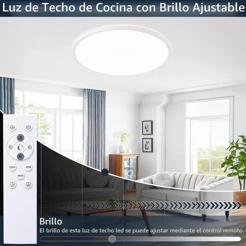 Vista 3 de MOONSEA Lámpara de techo regulable de montaje empotrado de 16 pulgadas para cocina