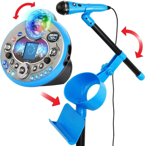 Vista 9 de VTech Kidi Star - Máquina de karaoke de lujo, 2 micrófonos con adaptador de CA, color rosa Azul