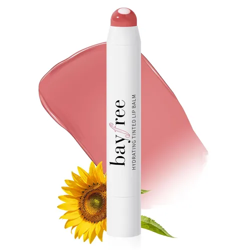 Vista 10 de bayfree Bálsamo labial tintado, brillante, bombea los labios, ligero, hidrata y tiñe con aceite de semilla de jojoba, bálsamo labial vegano, cuidado