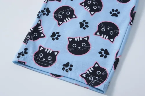 Vista 7 de Vopmocld Conjuntos de pijama de algodón de manga larga para niñas jóvenes, ropa de dormir y camisas