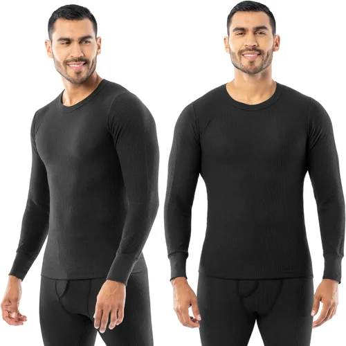 Vista 9 de Indera Ropa interior térmica tradicional de punto gofre para hombre 1 Paquete Negro