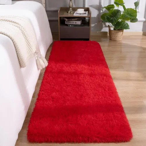 Vista 18 de DETUM Alfombra pequeña de 2 x 3 pies para dormitorio, Kicthen entrada, pasillo, lavable, antideslizante, color borgoña, alfombras de felpa