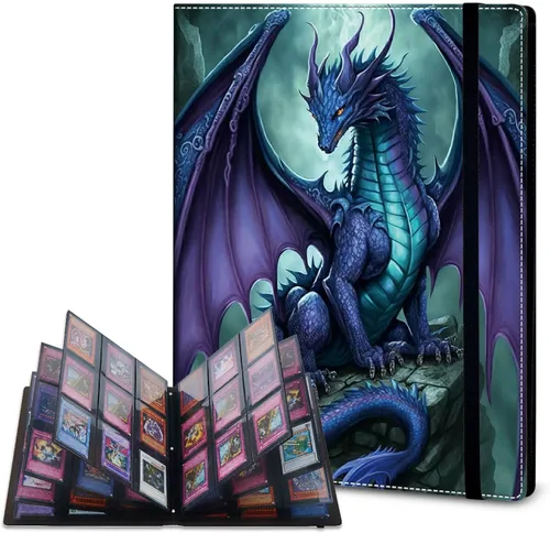 Vista 22 de Rossy Carpeta de tarjetas con 4 bolsillos, carpeta de tarjetas intercambiables, álbum de colección de tarjetas, para 160 tarjetas de carga lateral