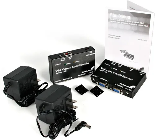 Vista 8 de StarTech - Extensor VGA sobre Cat5 con audio, 500 pies, 1 local, TAA (ST122UTPA) Amplía VGA y audio analógico hasta 500 pies/150m, 1 local más 1