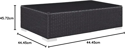 Vista 4 de Modway Mesa auxiliar de mimbre para patio al aire libre Convene en color espresso