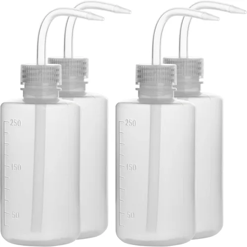 Vista 9 de stonylab Botella de lavado químico, paquete de 2 botellas de plástico para lavado de laboratorio de seguridad, LDPE con boca estrecha, 8.5 fl oz