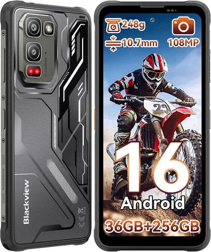 Vista 10 de Blackview Fort 5 - Teléfono resistente desbloqueado, Android 16 para exteriores, 36 GB de RAM 256 GB ROM, cámara de visión nocturna de 108 MP