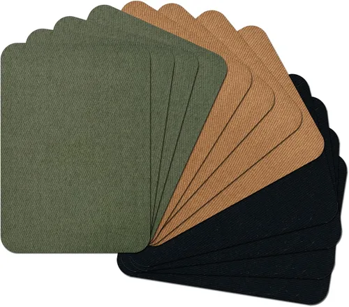 Vista 19 de 15 piezas de parches de tela de calidad premium para planchar por dentro y por fuera, adhesivo más fuerte, algodón, rojo, verde, azul, marrón
