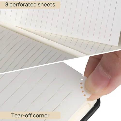 Vista 4 de POPRUN Cuaderno rayado para mujeres y hombres, tamaño mediano A5 de 5.25 x 8 pulgadas, papel grueso de 120 GSM, 128 páginas, tapa dura, cuaderno