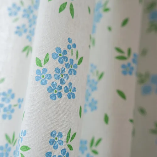 Vista 5 de ENJOYBRIDAL - Cortinas azules florales de 63 pulgadas, juego de 2 paneles, cortinas semi transparentes, cortinas cortas para sala de estar, bolsillo