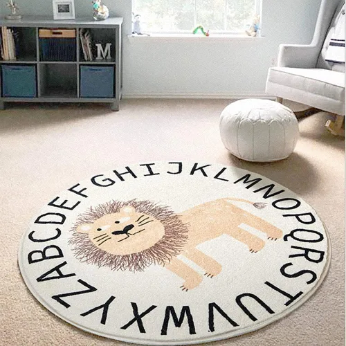 Vista 14 de Poowe ABC Animals - Alfombra de juego para niños, alfombra redonda educativa del alfabeto, suave, antideslizante, para el dormitorio de los niños