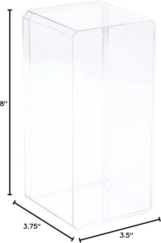 Vista 4 de Pioneer Plastics 084C - Estuche de plástico transparente con borde biselado, 3.5 pulgadas de ancho x 3.75 pulgadas de profundidad x 8 pulgadas