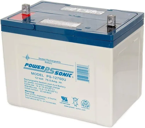 Vista 2 de Power Sonic PS-12750-12 voltios/75 amperios hora sellada batería de plomo ácido con terminal de tuerca