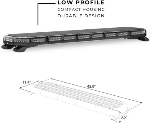 Vista 7 de SpeedTech Lights K-Force Elite 47 Barra de luz LED de tamaño completo – 132 LEDs, 396W Luz de advertencia de emergencia de montaje en techo