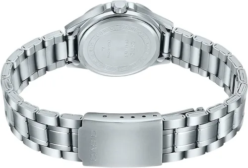 Vista 4 de Casio LTP1308D-9AV Reloj analógico de acero inoxidable con esfera champán con fecha y fecha para mujer, plateado, Casual