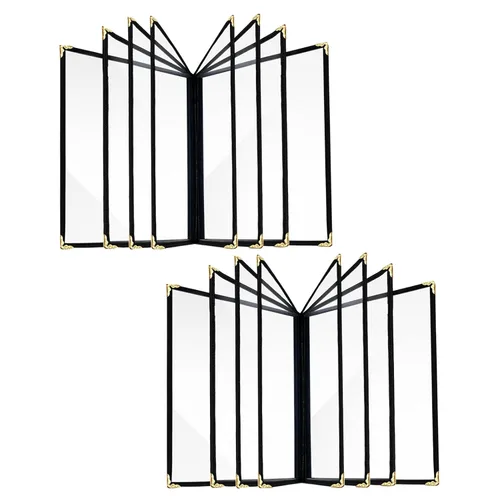 Vista 11 de 2 piezas de fundas de menú de 8.5 x 11 pulgadas, soporte para menú de restaurante, 4 páginas, 8 vistas, funda transparente de menú, se adapta a
