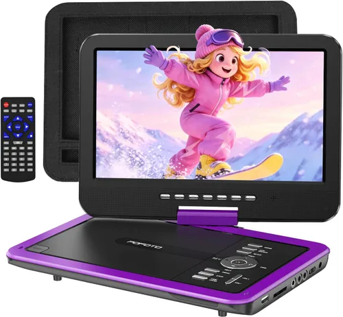 Vista 9 de Reproductor de DVD portátil con pantalla giratoria de 10.5 pulgadas Negro