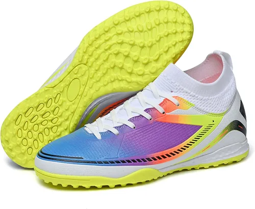 Vista 2 de TUOTOM Zapatos de fútbol de tierra firme para jóvenes, zapatos de fútbol para interiores y exteriores, zapatillas de fútbol para césped AGFG