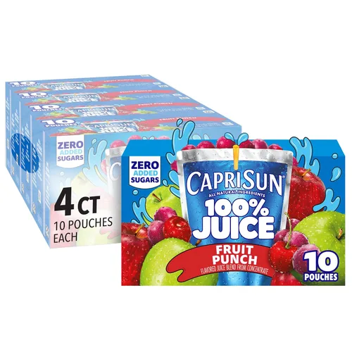 Vista 6 de Capri Sun Juice, paquete de 40 unidades de ponche de frutas, 4 cajas de 10 bolsas