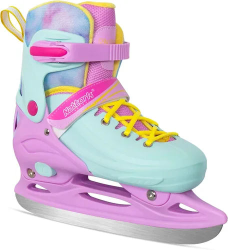 Vista 8 de Patines de hielo Nattork ajustables en 4 tallas para niños, niñas, divertidos patines de hielo para principiantes para exterior, protección dura
