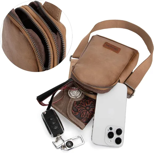 Vista 6 de Wrangler Crossbody Sling Bag for Women with Strap