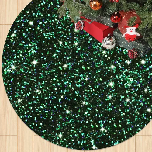 Vista 8 de FOTSHARER Falda negra para árbol de Navidad de 21 pulgadas, faldas de terciopelo para árbol de Navidad de mesa, falda de árbol de Navidad