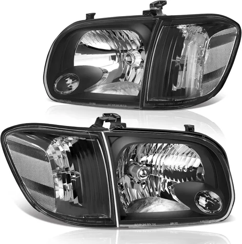 Vista 7 de DWVO Ensamble de faros Compatible con 2007-2013 Tundra / 2008 2009 2010 2011 2012 2013 2014 2015 2016 2017 Sequoia Carcasa de faro cromada Reflector