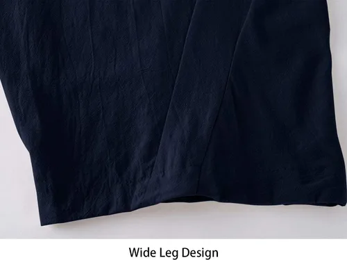 Vista 6 de MAGCOMSEN Pantalones capri para hombre con 4 bolsillos pantalones cortos de lino holgados de pierna ancha pantalones cortos capri casuales para yoga
