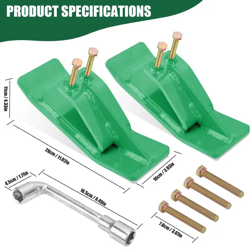 Vista 6 de Protector de Cubo de Tractor (Versión Mejorada), 2 Piezas Protector de Borde de Esquí, Protector de Patín Domador de Césped con Tuercas y Pernos
