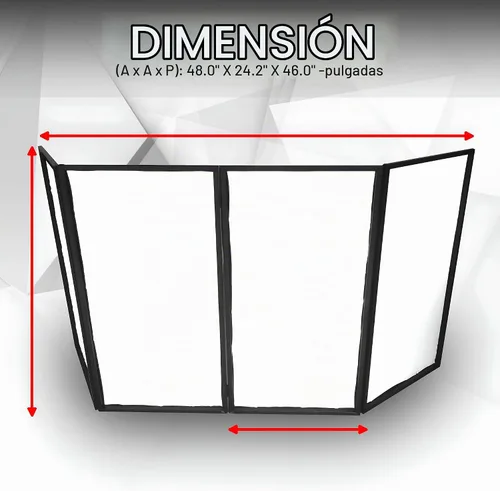 Vista 2 de Pyle Pantalla de Cubierta Plegable para Cabina de DJ - Tablero Frontal Portátil para Eventos Fachada Pantalla de Proyector de Luz de Video Panel
