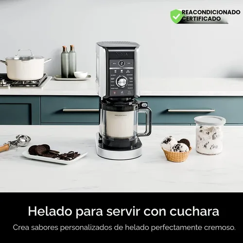 Vista 8 de Ninja NC501 CREAMi Deluxe 11 en 1 XL - Máquina para hacer helados, color plateado (renovado) con Deco Essentials, paquete de 6 pintas y tapas