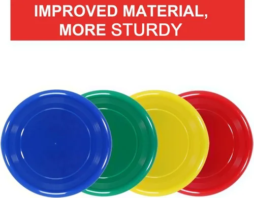 Vista 2 de Flying Disc - Disco volador de plástico de 9 pulgadas para discos, juego de 8 discos voladores a granel (3.35 oz) Disc Bulk (95 Gram), Support DIY