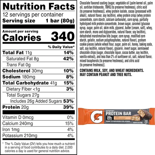 Vista 2 de Gatorade - Barras de recuperación de proteína de suero de leche, 12 unidades, sabor malvavisco (paquete de 1)