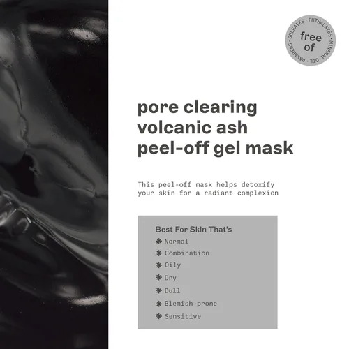 Vista 3 de FREEMAN Mascarilla facial de gel pelable de ceniza volcánica, limpieza profunda, elimina la suciedad de los poros, no se seca demasiado, fácil