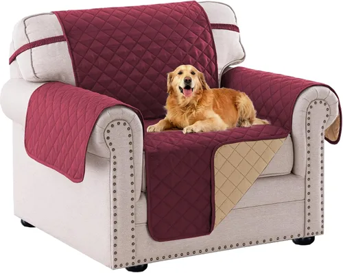 Vista 25 de PrinceDeco Funda de sofá para perros, lavable y reversible, apta para mascotas, resistente al agua, protector de muebles con correas elásticas