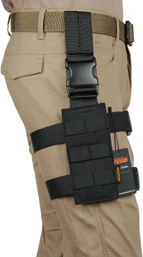 Vista 6 de EXCELLENT ELITE SPANKER Funda táctica para pierna caída, ajustable, plataforma de pierna de caída, módulo Molle, bolsa universal para pierna