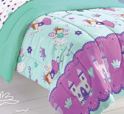 Vista 152 de Dream Factory Dinosaur Blocks - Juego de edredón de microfibra ultrasuave para niños, color azul, tamaño individual Bloques de dinosaurios azules