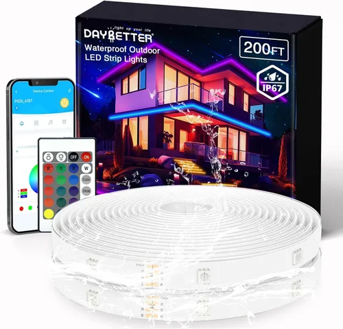 Vista 11 de DAYBETTER Tira de luces LED de 16.4 pies que cambian de color impermeable con control remoto