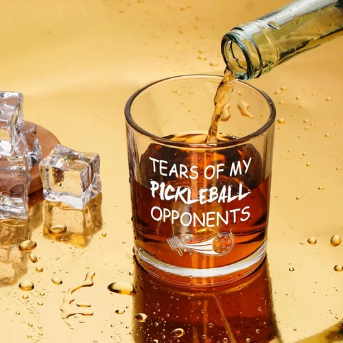 Vista 7 de Futtumy Tears of My Pickleball Opponents - Vaso de whisky, divertidos regalos de pickleball para hombres, amigos, amantes del pickleball