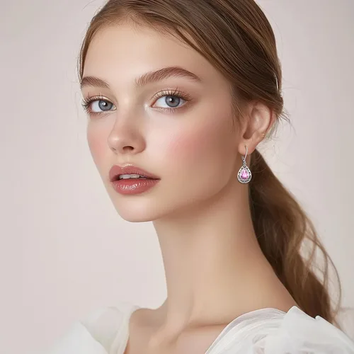 Vista 315 de Aretes colgantes de plata de ley con diseño de árbol de la vida, flor, abeja, animales, gato, colibrí, piedra lunar, turquesa, aretes con cierre