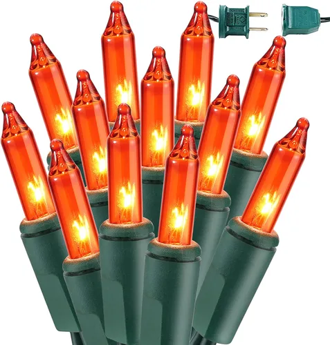 Vista 10 de BrizLabs Luces de Navidad transparentes, 50 unidades, luces incandescentes blancas cálidas, mini cadena de luz conectable, luces de árbol de Navidad