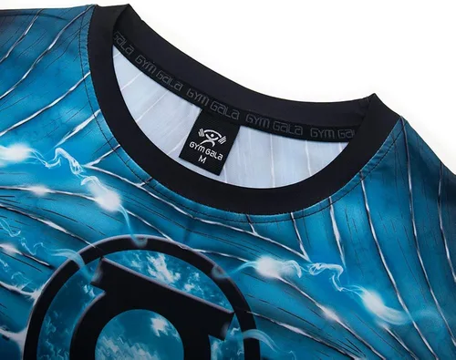 Vista 4 de GYM GALA Green Shirt Long Sleeve Running Sports Fitness T-Shirt HD 3D Print Compression Shirt